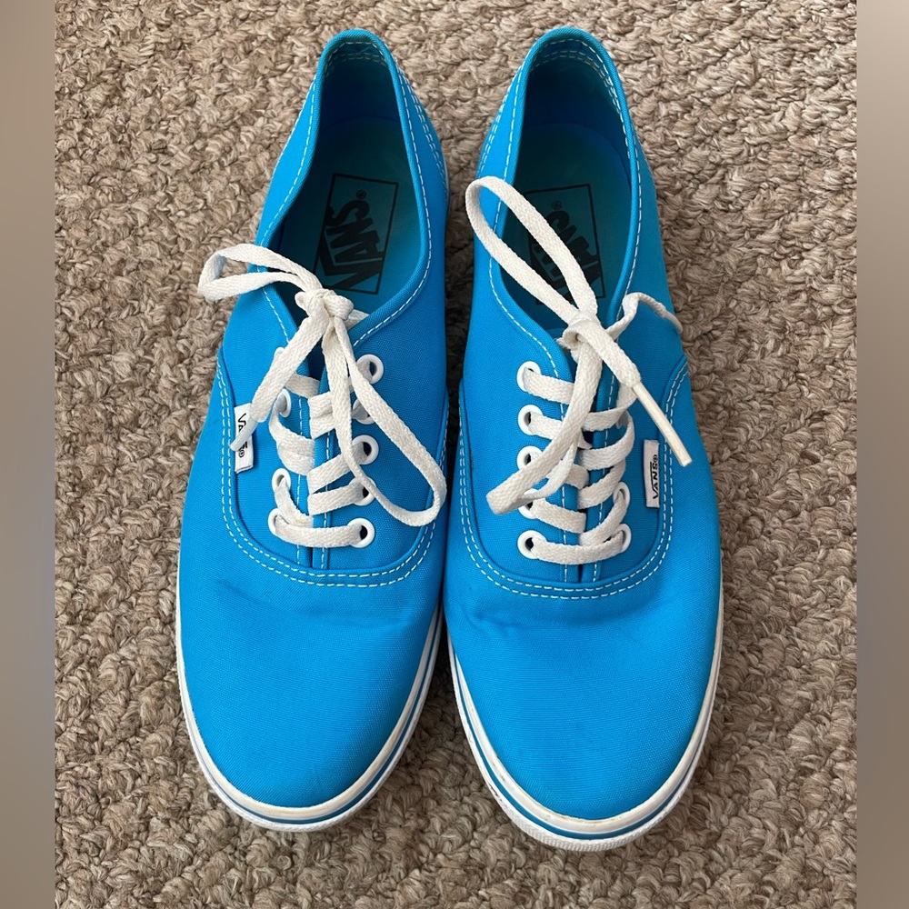 Vans authentic low pros, bright blue. EUC, size 6 mens/7.5 women's